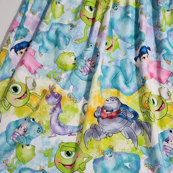 Girls Disney Boutique Monster's Inc Mike Sully Boo Blue & Green Dress Size 8-9 - Picture 3 of 11